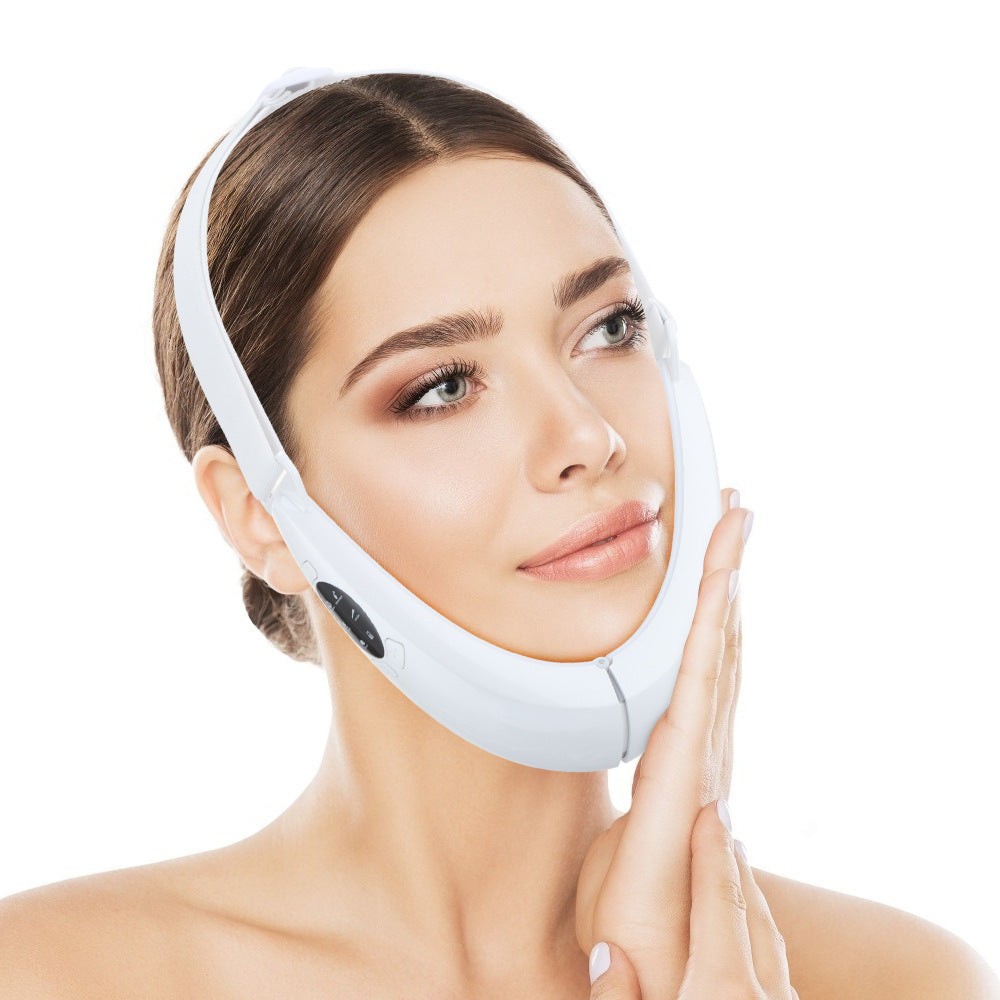 Face slimming device with red and blue light therapy, designed to reduce acne, firm skin, and enhance facial contours